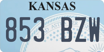 KS license plate 853BZW