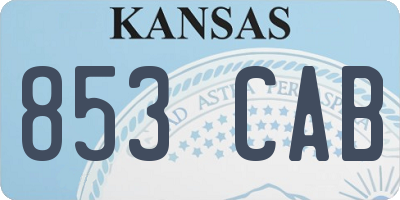 KS license plate 853CAB