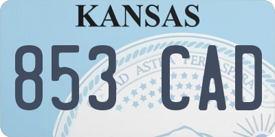 KS license plate 853CAD
