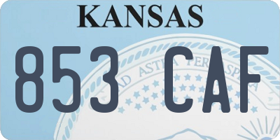 KS license plate 853CAF
