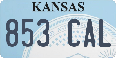 KS license plate 853CAL
