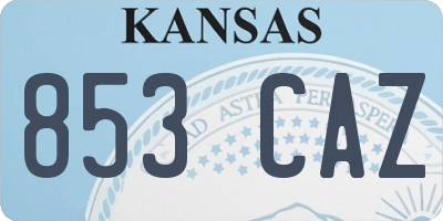 KS license plate 853CAZ