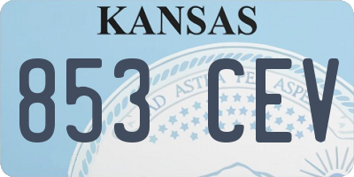 KS license plate 853CEV