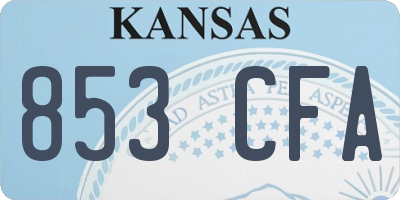 KS license plate 853CFA