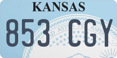 KS license plate 853CGY