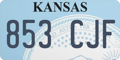 KS license plate 853CJF