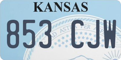 KS license plate 853CJW
