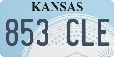 KS license plate 853CLE