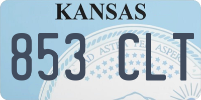 KS license plate 853CLT