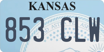 KS license plate 853CLW