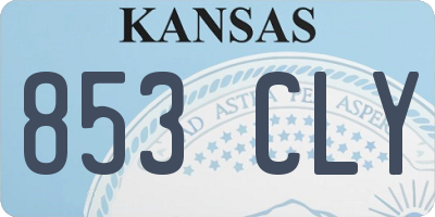KS license plate 853CLY