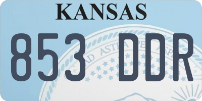 KS license plate 853DDR