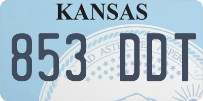 KS license plate 853DDT