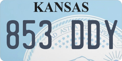 KS license plate 853DDY