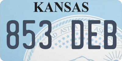 KS license plate 853DEB