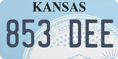 KS license plate 853DEE