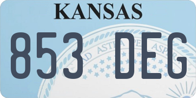 KS license plate 853DEG