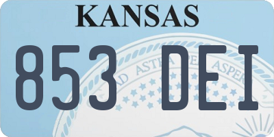 KS license plate 853DEI