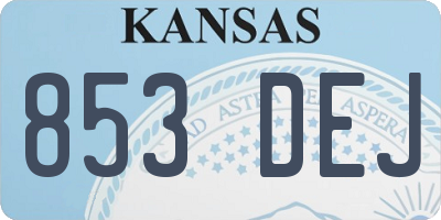 KS license plate 853DEJ