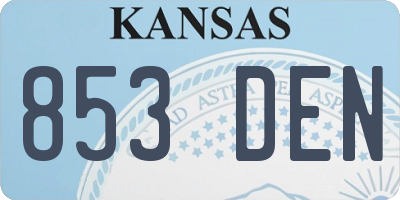 KS license plate 853DEN