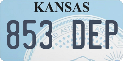 KS license plate 853DEP
