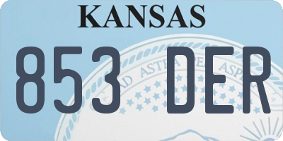 KS license plate 853DER