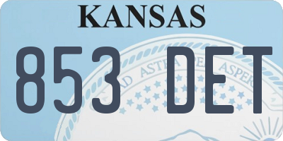 KS license plate 853DET