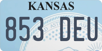 KS license plate 853DEU