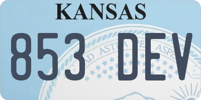 KS license plate 853DEV
