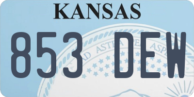 KS license plate 853DEW