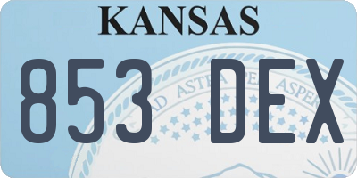 KS license plate 853DEX