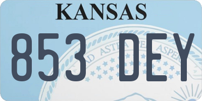 KS license plate 853DEY