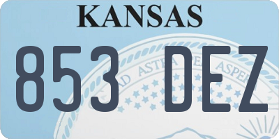 KS license plate 853DEZ