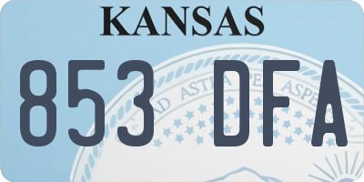 KS license plate 853DFA