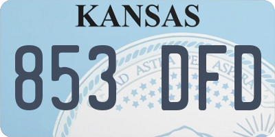 KS license plate 853DFD