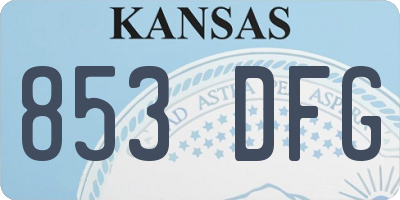 KS license plate 853DFG