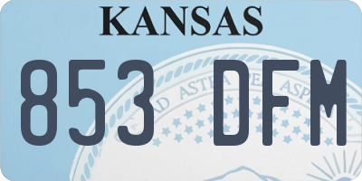 KS license plate 853DFM