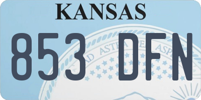 KS license plate 853DFN