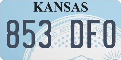KS license plate 853DFO