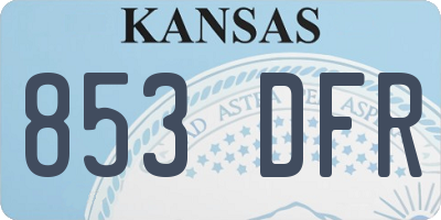 KS license plate 853DFR