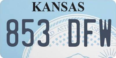 KS license plate 853DFW