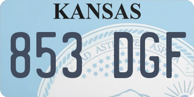 KS license plate 853DGF