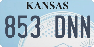 KS license plate 853DNN