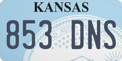KS license plate 853DNS