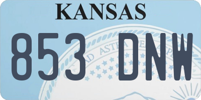 KS license plate 853DNW