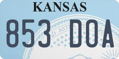 KS license plate 853DOA