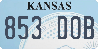 KS license plate 853DOB