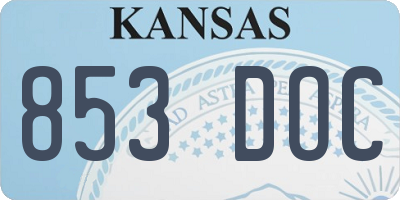 KS license plate 853DOC