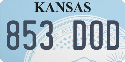 KS license plate 853DOD