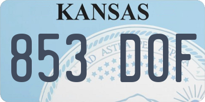 KS license plate 853DOF